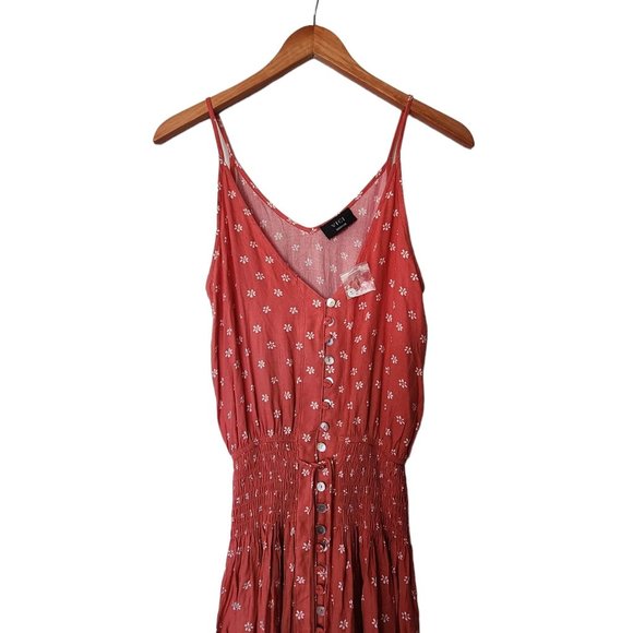 VICI Floral Print Flowy Maxi Dress Coral Orange size M Medium - Picture 4 of 12